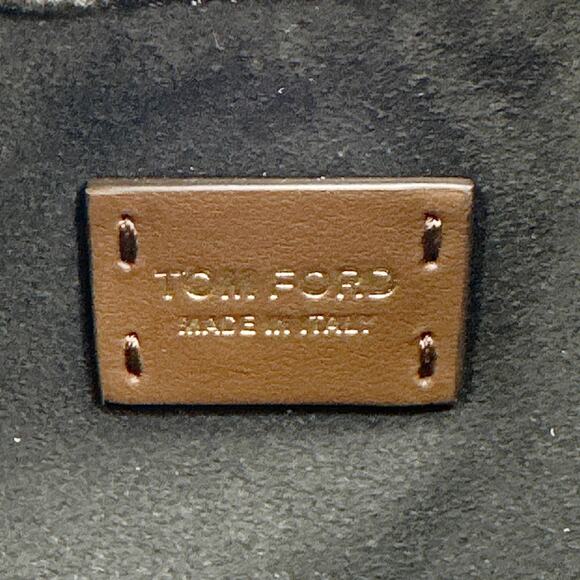 TOM FORD Calfskin Crocodile Embossed Mini Bianca Hobo Chestnut - Picture 10 of 13